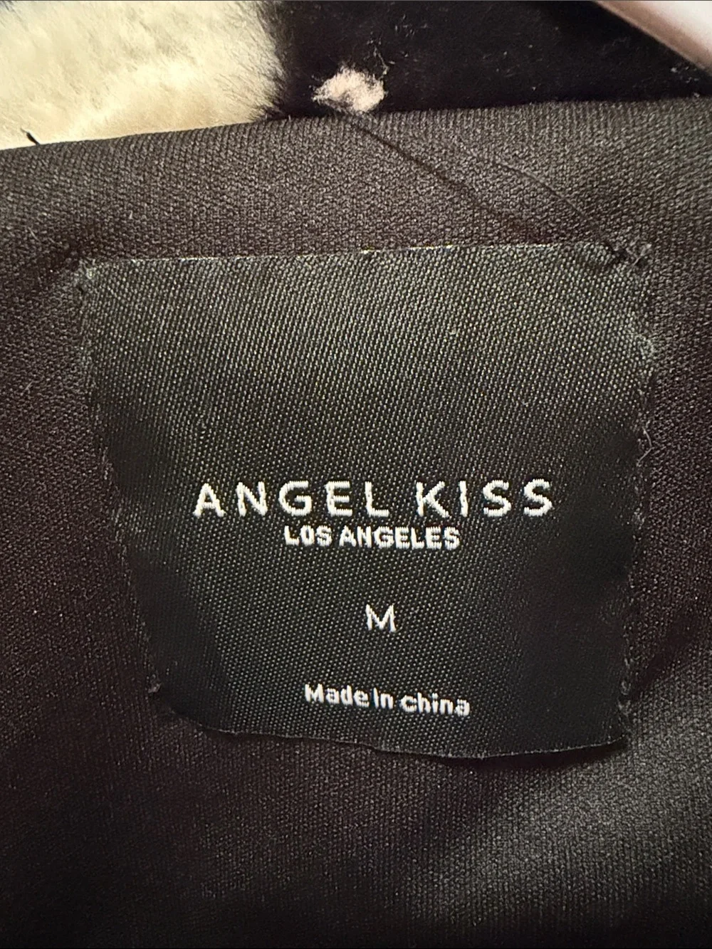 Angel Kiss Black & White Checkerboard Teddy Jacket with Hood